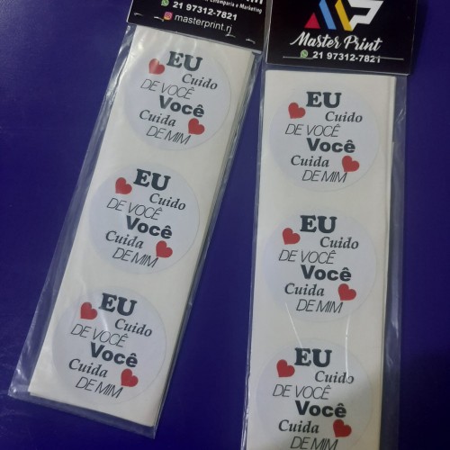 50 Tag Adesiva - Eu cuido de Você