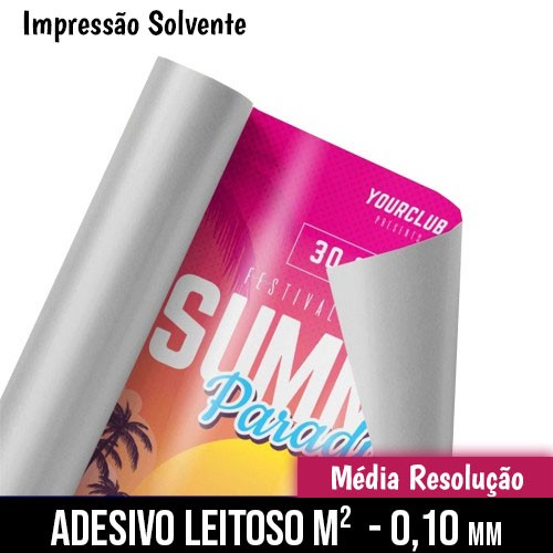 Adesivo Leitoso NT - Impressão Solvente  0,10mm