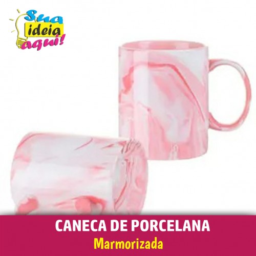 Caneca de Porcelana marmorizada
