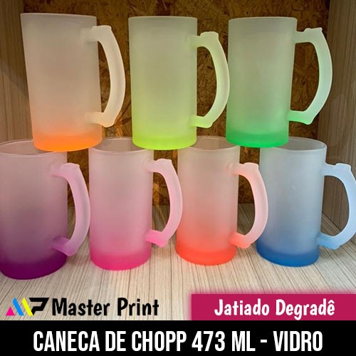 Caneca Chopp - Vidro Jateado Degradê