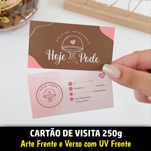 Cartão de Visita - Arte Frente e Verso -  com UV na Frente