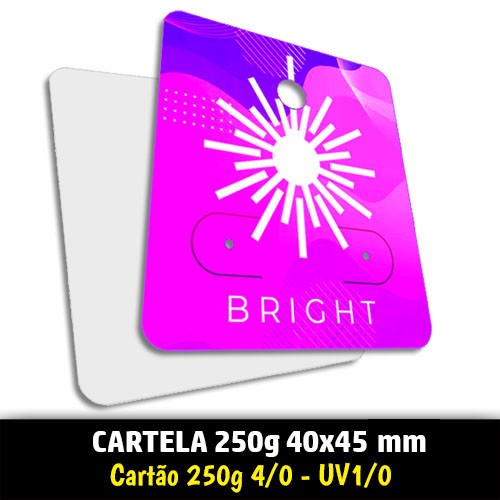 Cartela 250g | 40x45mm | 4/0 | UV 1/0