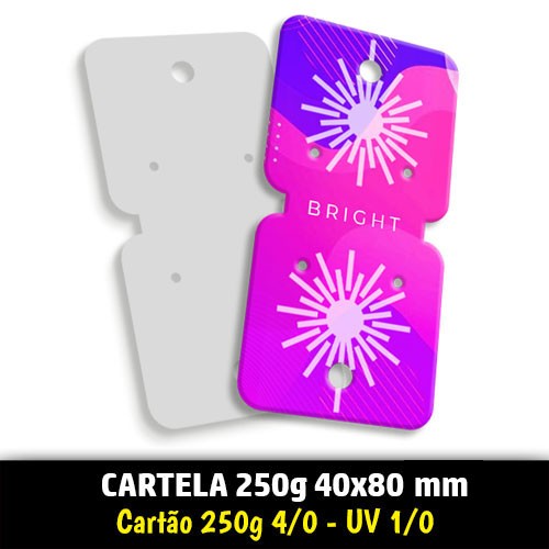 Cartela 250g | 40x80mm | 4/0 | UV 1/0