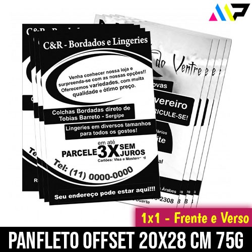Folheto Offset 75g | 20x28cm | 1/1