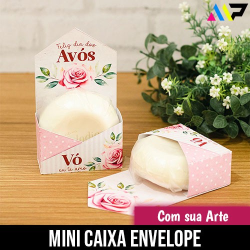 Mini Caixa Cesta Envelope com sua Arte