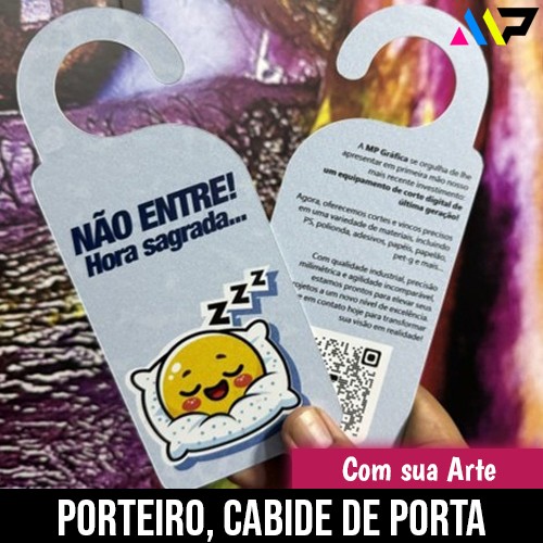 5 Porteiro, Cabide de Porta em Papel Cartão 300g