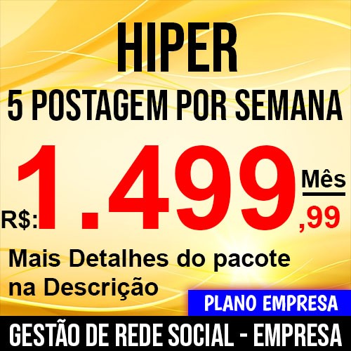 Gestão de Rede Social - Plano Empresa - Hiper