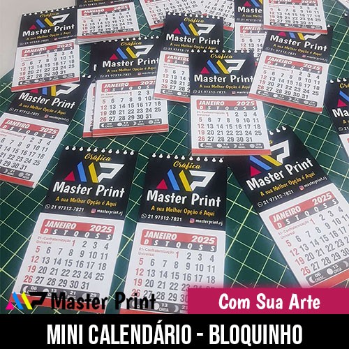 10 Mini Calendário de Geladeira - 5x9cm 